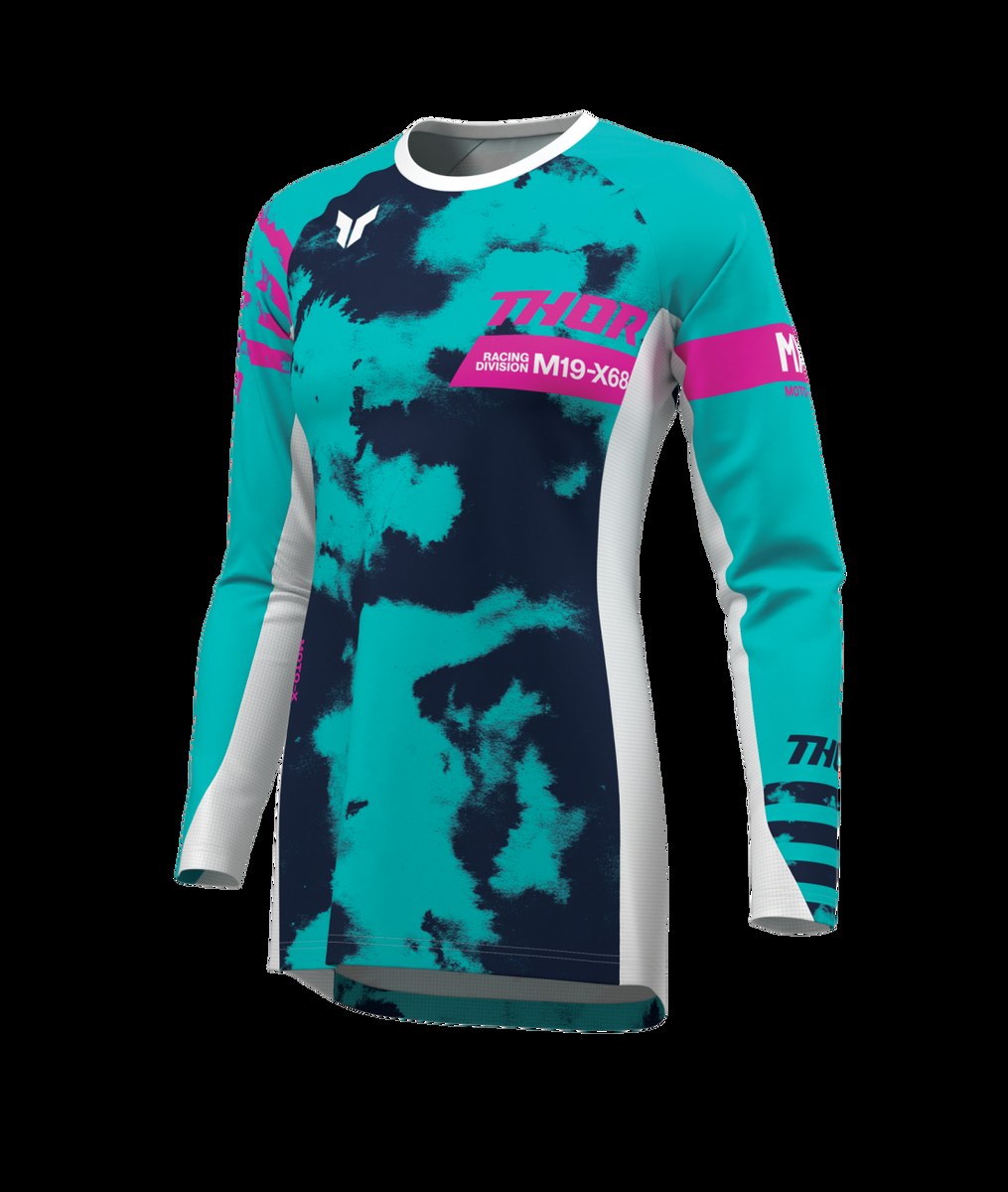 Thor Womens Launch Bleach White/Aqua Jersey