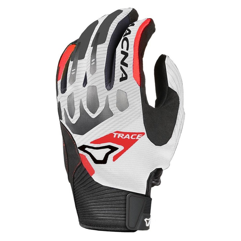 Trace Gloves White/Black/Red — Clear Out at Lismore Motorcycles