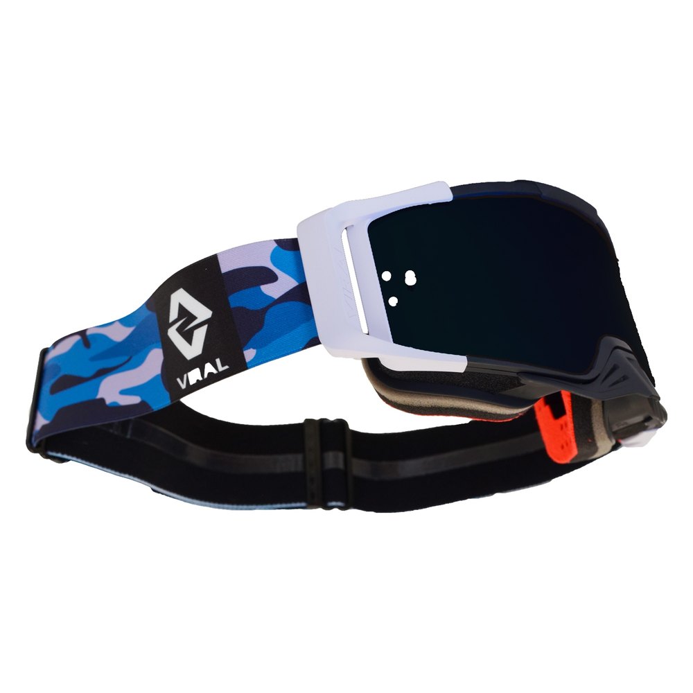 Signature Goggle Black/Blue Frame Camo Blue Strap — Clear Out at Lismore Motorcycles