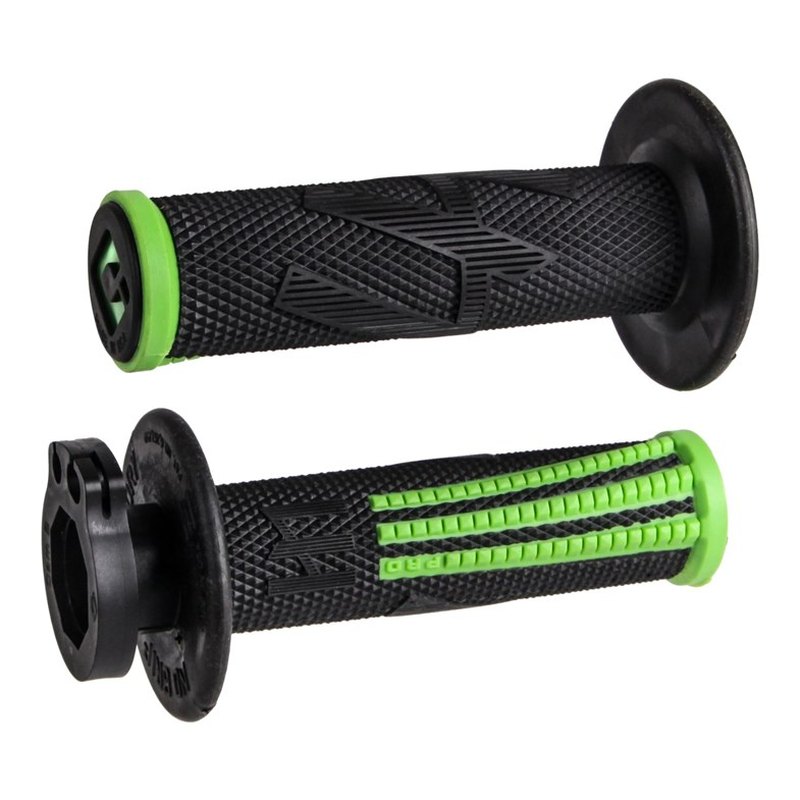ODI MX V2 Emig Pro Lock On Grip Black / Green 2T / 4T
