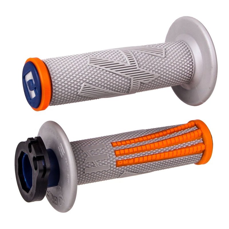 ODI MX V2 Emig Pro Lock On Grip Grey / Orange 2T / 4T