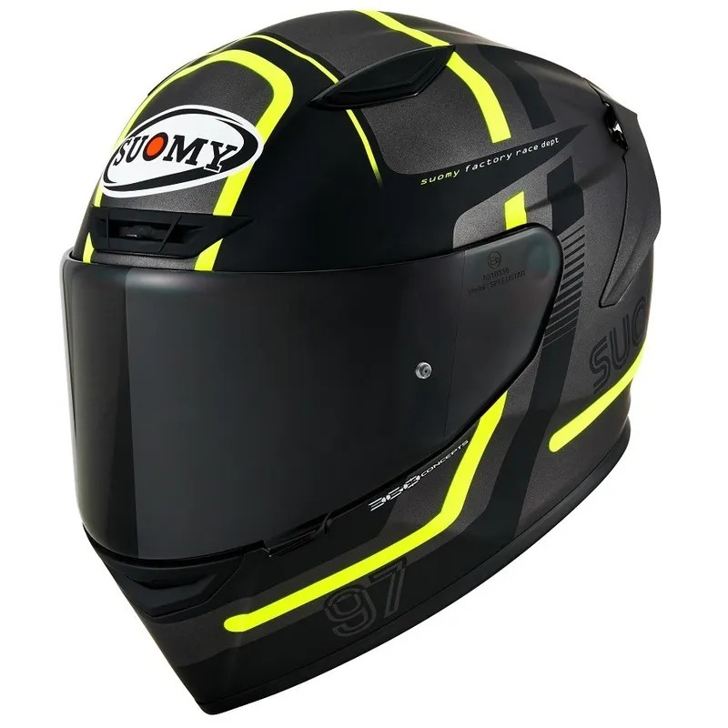 TRACK-1 NINETY SEVEN HELMET | GUNMETAL-YELLOW