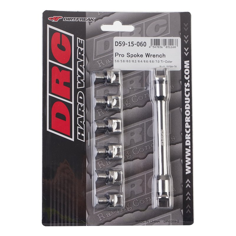 DRC Spoke Wrench Pro - 8 Tips - 5.6-7.0MM - Ti Colour